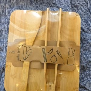 New bamboo cutting board and utensils